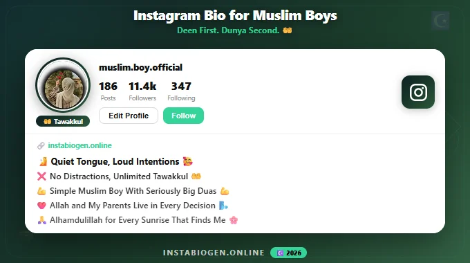 Instagram Bio for Muslim Boys